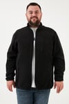 Regular Fit Dik Yaka Fermuarlı Büyük Beden Polar Erkek Hırka 5906028B SİYAH