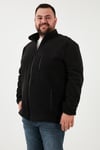 Regular Fit Dik Yaka Fermuarlı Büyük Beden Polar Erkek Hırka 5906028B SİYAH