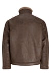 Regular Fit Dik Yaka Suni Deri Erkek Mont 12303001 KAHVE