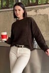 Regular Fit Dik Yaka Yumuşak Dokulu Triko Kadın Kazak 4616222 KAHVE