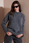 Regular Fit Dik Yaka Yumuşak Dokulu Triko Kadın Kazak 4616222 ANTRASİT