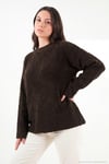 Regular Fit Dik Yaka Yumuşak Dokulu Triko Kadın Kazak 4616222 KAHVE