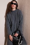 Regular Fit Dik Yaka Yumuşak Dokulu Triko Kadın Kazak 4616222 ANTRASİT