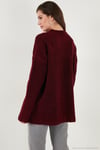 Regular Fit Dik Yaka Yumuşak Dokulu Triko Kadın Kazak 4616222 BORDO