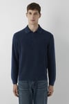 Regular Fit Düğmeli Polo Yaka Fitilli Kazak Erkek Polo Yaka Kazak 0720052-70490 LACİVERT