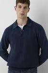 Regular Fit Düğmeli Polo Yaka Fitilli Kazak Erkek Polo Yaka Kazak 0720052-70490 LACİVERT
