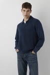 Regular Fit Düğmeli Polo Yaka Fitilli Kazak Erkek Polo Yaka Kazak 0720052-70490 LACİVERT