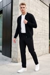 Regular Fit Düz Paça Bağlamalı Erkek Pantolon 6843700 SİYAH