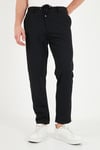 Regular Fit Düz Paça Bağlamalı Erkek Pantolon 6843700 SİYAH