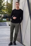 Regular Fit Düz Paça Bağlamalı Erkek Pantolon 6843700 HAKİ