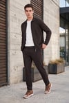 Regular Fit Düz Paça Bağlamalı Erkek Pantolon 6843700 KAHVE