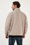 Regular Fit Fermuarlı Dik Yaka İçi Tüylü Yumuşak Şardonlu Kışlık Erkek Sweat 5905343 SÜTLÜ KAHVE