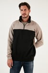 Regular Fit Fermuarlı Dik Yaka İçi Tüylü Yumuşak Şardonlu Kışlık Erkek Sweat 5905343 SÜTLÜ KAHVE