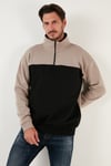 Regular Fit Fermuarlı Dik Yaka İçi Tüylü Yumuşak Şardonlu Kışlık Erkek Sweat 5905343 SÜTLÜ KAHVE