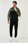 Regular Fit Fermuarlı Dik Yaka İçi Tüylü Yumuşak Şardonlu Kışlık Erkek Sweat 5905343 SİYAH-HAKİ