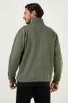 Regular Fit Fermuarlı Dik Yaka İçi Tüylü Yumuşak Şardonlu Kışlık Erkek Sweat 5905343 SİYAH-HAKİ
