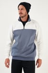 Regular Fit Fermuarlı Dik Yaka İçi Tüylü Yumuşak Şardonlu Kışlık Erkek Sweat 5905343 EKRU