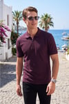 Regular Fit Fermuarlı Erkek Polo T Shirt 5904069 VİŞNE
