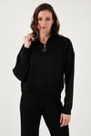 Regular Fit Fermuarlı Yaka Alt-Üst Kadın Takım 24K0501K1 SİYAH