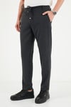 Regular Fit Fit Normal Bel Daralan Paça Erkek Pantolon CF26W6111002 ANTRASİT ÇİZGİLİ