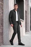 Regular Fit Fit Normal Bel Daralan Paça Erkek Pantolon CF26W6111002 ANTRASİT ÇİZGİLİ
