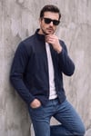 Regular Fit Garnili Dik Yaka Sıcak Tutan Erkek Polar Mont 59060443 KOYU LACİVERT