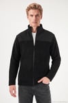 Regular Fit Garnili Dik Yaka Sıcak Tutan Erkek Polar Mont 59060443 SİYAH