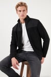 Regular Fit Garnili Dik Yaka Sıcak Tutan Erkek Polar Mont 59060443 SİYAH