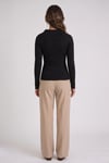 Regular Fit Geniş Yaka Fitilli Kadın Bluz 26K0254K1 SİYAH