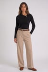 Regular Fit Geniş Yaka Fitilli Kadın Bluz 26K0254K1 SİYAH