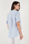 Regular Fit Göğüs Cepli Kısa Kollu Kadın Gömlek 6779324 BEBE MAVİ