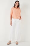 Regular Fit Göğüs Cepli Kısa Kollu Kadın Gömlek 6779324 ORANJ
