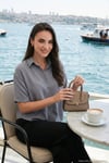 Regular Fit Göğüs Cepli Kısa Kollu Kadın Gömlek 6779324 GRİ