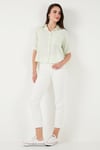 Regular Fit Göğüs Cepli Kısa Kollu Kadın Gömlek 6779324 MİNT