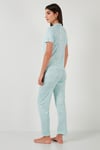 Regular Fit Gömlek Yaka Kısa Kollu Kadın Pijama Takımı 65780124 SU YEŞİLİ