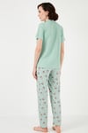 Regular Fit Gömlek Yaka Kısa Kollu Kadın Pijama Takımı 65740102 Mint-Bej