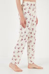 Regular Fit Gömlek Yaka Kısa Kollu Kadın Pijama Takımı 65740102 BEJ-PEMBE