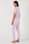 Regular Fit Gömlek Yaka Kısa Kollu Kadın Pijama Takımı 65780124 PEMBE