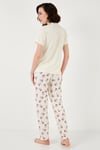 Regular Fit Gömlek Yaka Kısa Kollu Kadın Pijama Takımı 65740102 BEJ-PEMBE