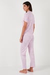 Regular Fit Gömlek Yaka Kısa Kollu Kadın Pijama Takımı 65780124 PEMBE