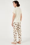 Regular Fit Gömlek Yaka Kısa Kollu Kadın Pijama Takımı 65740102 BEJ