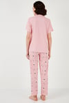 Regular Fit Gömlek Yaka Kısa Kollu Kadın Pijama Takımı 65740102 PEMBE