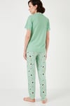 Regular Fit Gömlek Yaka Kısa Kollu Kadın Pijama Takımı 65740102 MİNT