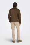 Regular Fit Gömlek Yaka Süet Görünümlü Erkek Mont 22038712 KOYU KAHVE