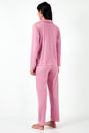 Regular Fit Gömlek Yaka Uzun Kollu Kadın Pijama Takımı 65750701 PUDRA