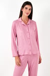 Regular Fit Gömlek Yaka Uzun Kollu Kadın Pijama Takımı 65750701 PUDRA