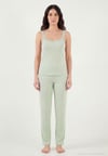 Regular Fit Güpür Detaylı Askılı Yuvarlak Yaka Kadın Pijama Takımı 65770822 YEŞİL