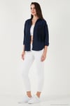 Regular Fit Güpürlü Cep Detaylı Uzun Kollu Kadın Gömlek 6773215 LACİVERT