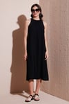 Regular Fit Halter Yaka Midi Boy Kadın Elbise 67810049 SİYAH
