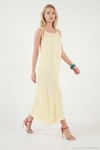 Regular Fit İp Askılı Uzun Kadın Elbise 5865732 SARI